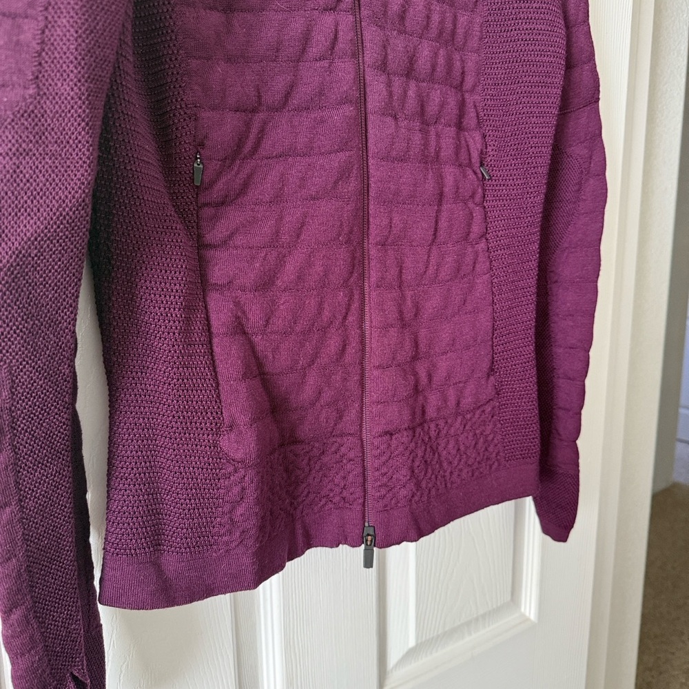 Icebreaker Purple Zoneknit Explore Merino Wool Blend Zip Hoodie Jacket - Picture 3 of 12